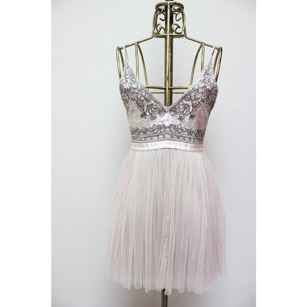 Needle & Thread Brisa Beaded Sequin Tulle Dress Size 4